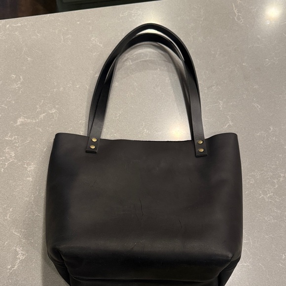 Portland Leather Black Tote Bag - Picture 7 of 10